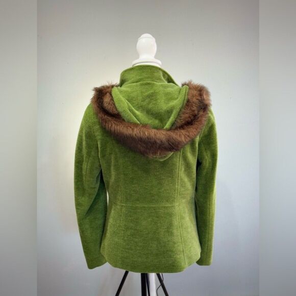 CLEARANCE! Green L.L. Bean Wool Blend Hooded Coat Size XS VGUC - Picture 2 of 6